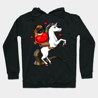 Pug Dog Riding Unicorn Hoodie